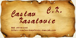 Časlav Kasalović vizit kartica